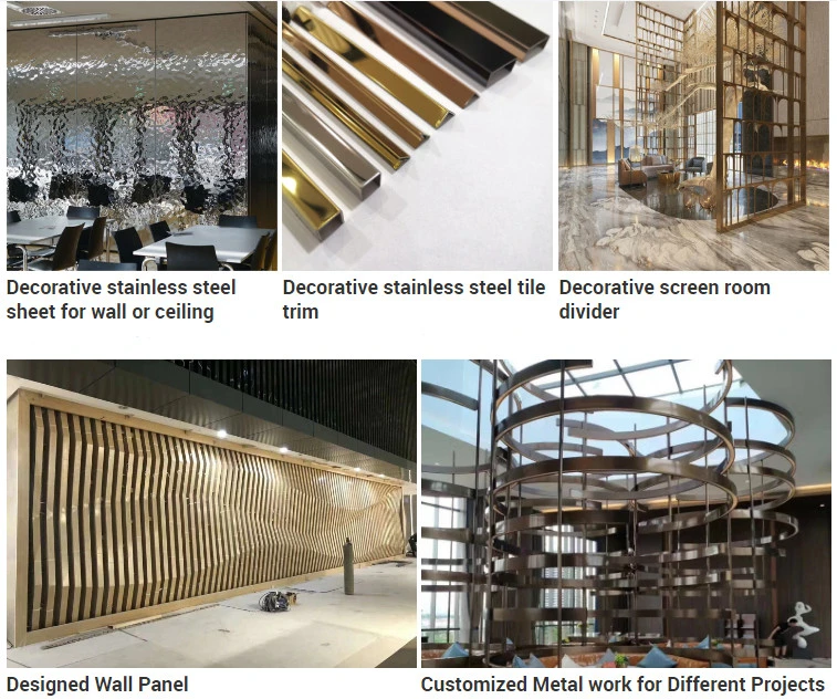 Rippled Water Wave Metal Cladding Panel Decorative 304 Stainless Steel Sheet Ripple Mirror Finish 3