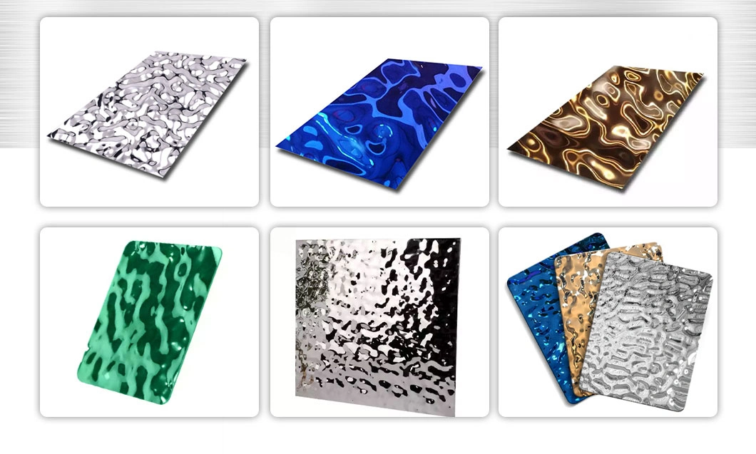 Rose Gold 304 Water Ripple Wave Decorative Stainless Steel Color Sheet For Ceiling Wall 4