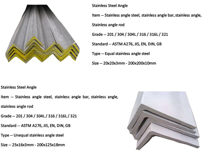 ASTM A276 TP316L Stainless Steel Angle Bar SS 316L DIN1.4404 SS Angle Bar 100*100*10mm 0