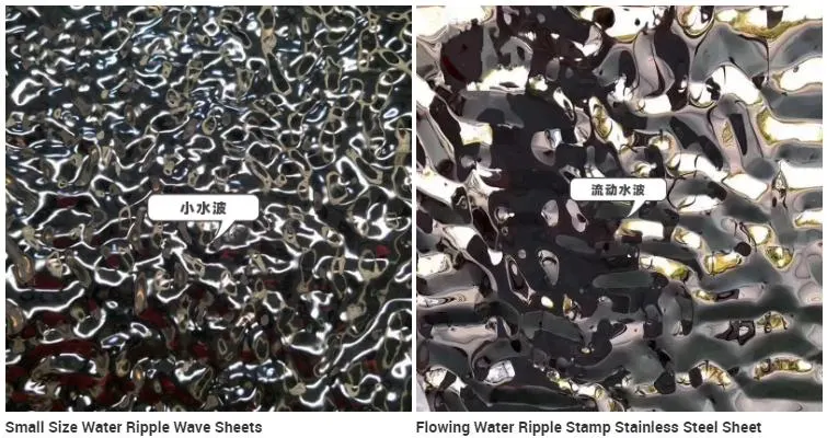Water Ripple 201 304 Stainless Steel Sheet In GOLD Mirror Finish 0.8*1219*3048MM 3