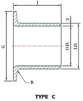 S32205 1.4462  2205 ASTM A403 Duplex Steel Stub End 3" SCH80 Butt Weld( BW  )ANSI - B 16.9 0